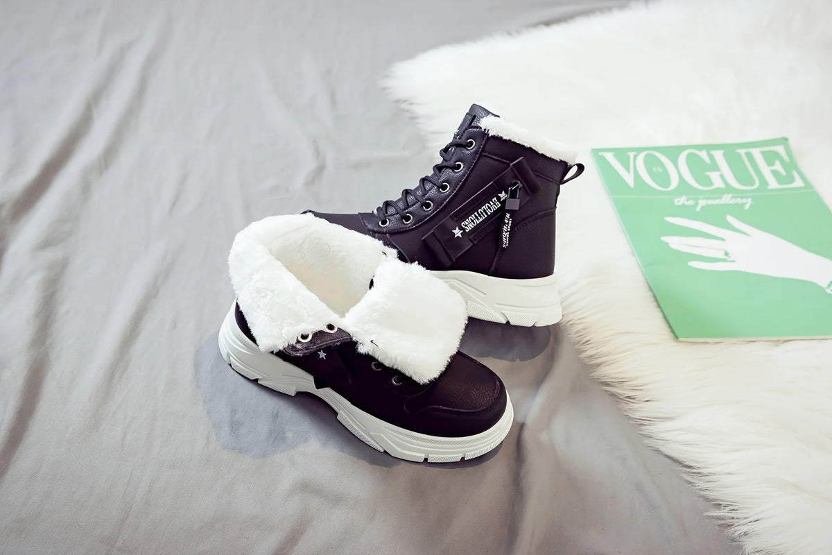 Botins de Senhora, Botins Curtos, Botas de Inverno com Forro Espesso e Isolamento, Elegantes e Versáteis, Botas de Inverno de Sola Grossa