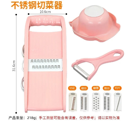 7 in 1 Household Vegetable Cutting Potato Slicer Shredder Multifunctional Fruit Julienne Slicer Grater with Handle Kitchen