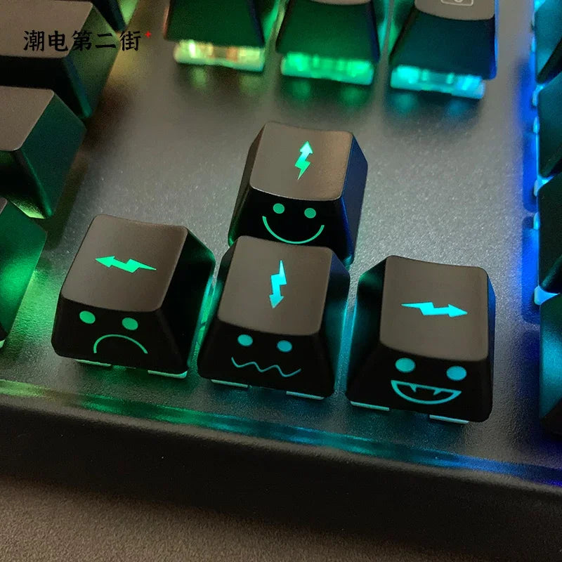 4Pcs Keycaps Lightning Baby Translucent Personalized  Mechanical Keyboard Keycaps ABS OEM Height WASD Arrow Keys Additional Keys