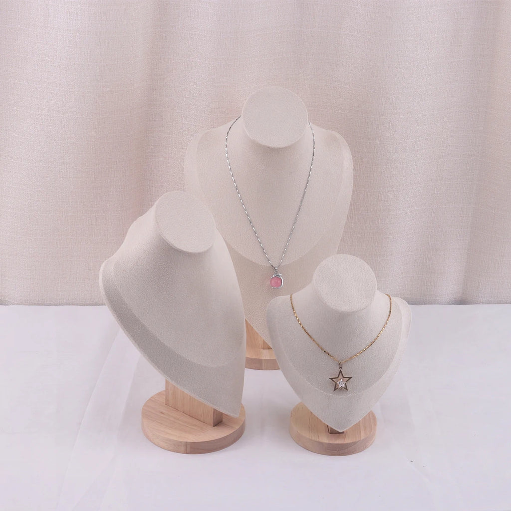 Velvet Portrait Necklace Display Pendant Organizer Jewelry Display Stand Jewelry Mannequin Bust Necklace Pendant Window Display