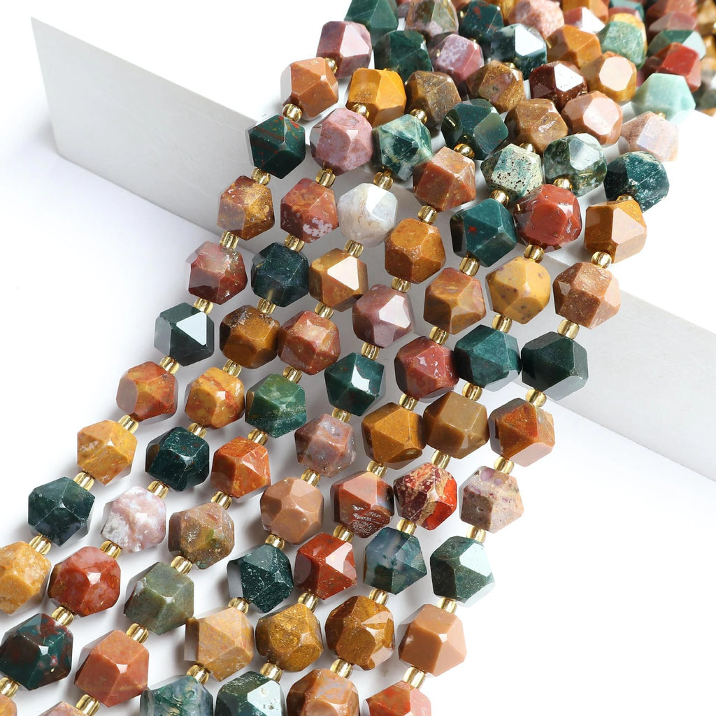 New 10MM Faceted Natural Stone Amazonite Tiger Eye Crystal Octagonal Beads DIY Jewelry Making Bracelet Necklace Wholesale