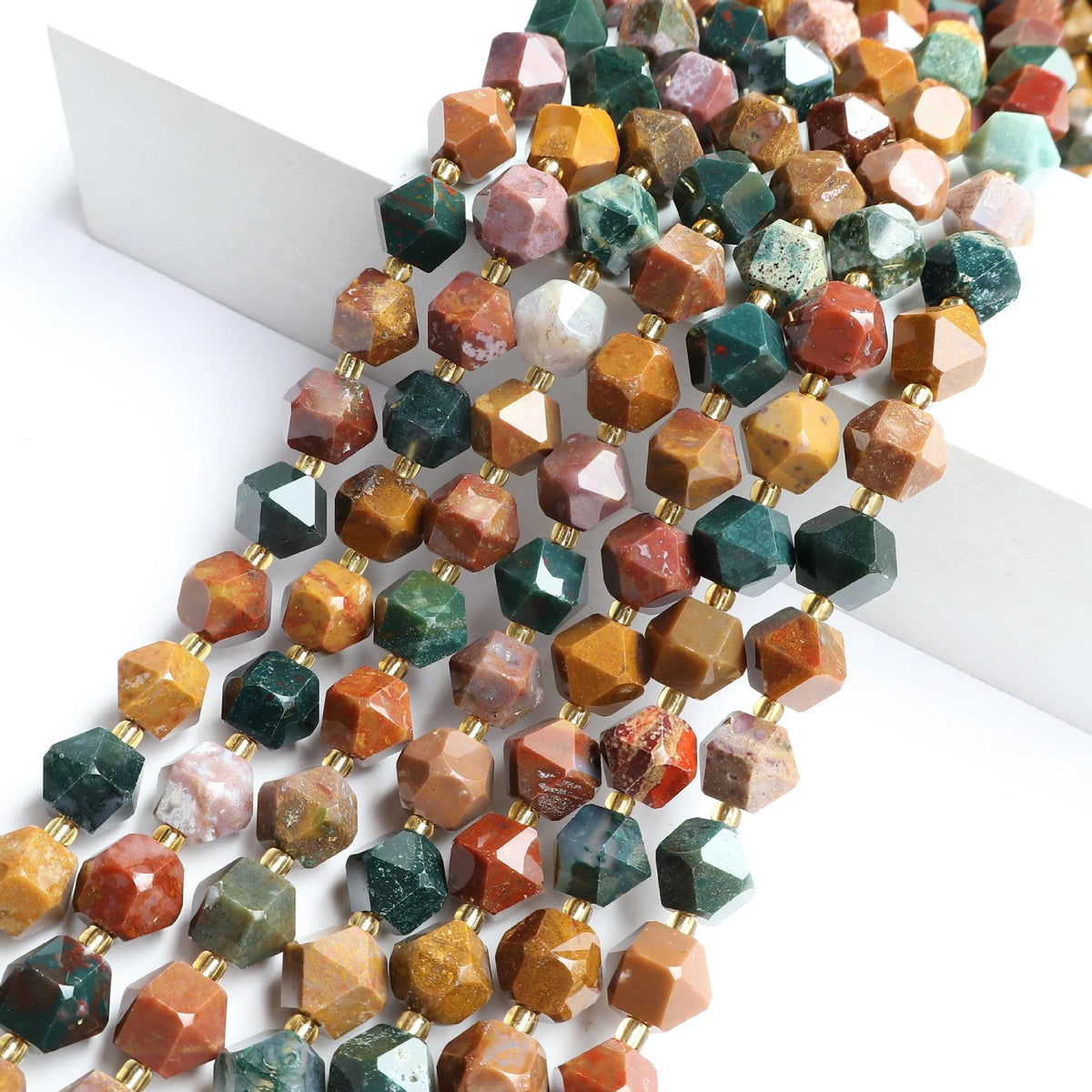 New 10MM Faceted Natural Stone Amazonite Tiger Eye Crystal Octagonal Beads DIY Jewelry Making Bracelet Necklace Wholesale