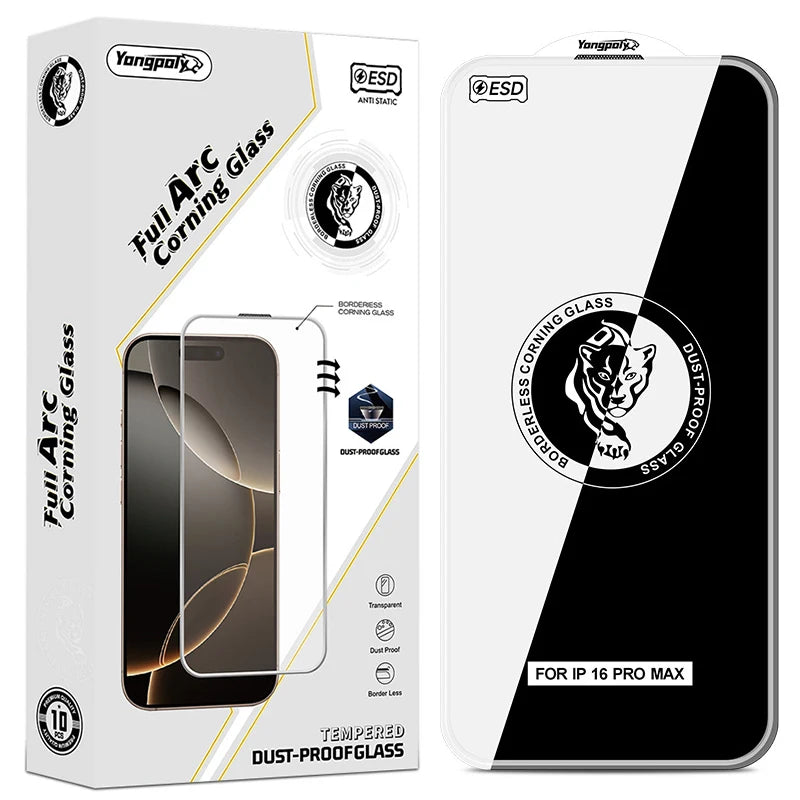 3pcs Borderless Corning Tempered Glass HD AF ESD Screen Protector Film For iPhone Duo 18 Pro Max 17 Air 17E 16 Plus 15 14 13