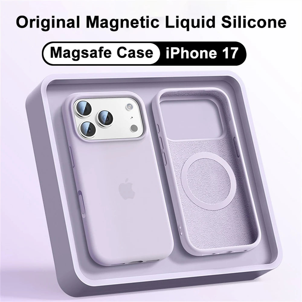 Orignal Liquid Silicone Magsafe Phone Case for iPhone 18 Pro Max 18 Pro 17 16 13 14 15 Pro Magnetic Wireless Charge Soft Cover