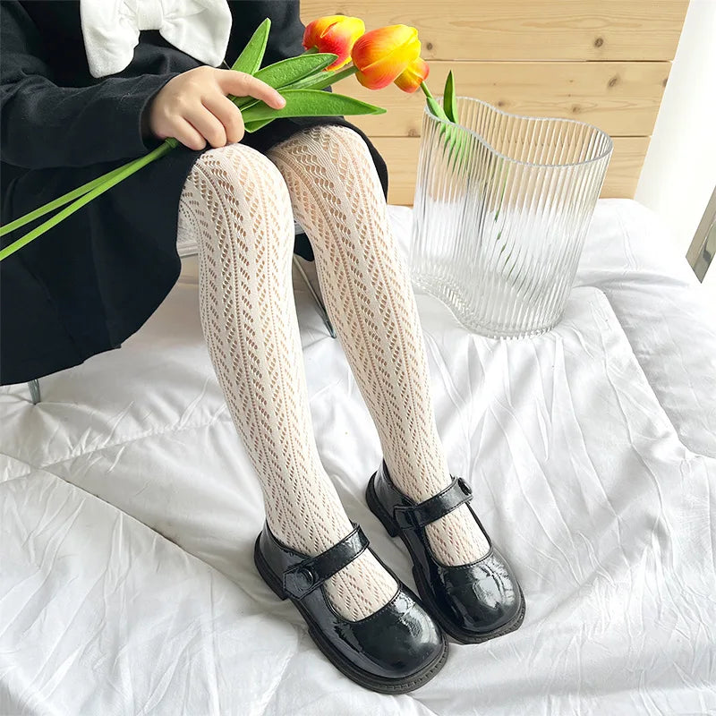 Girls Tights Princess Fishnet Cotton Baby Girl's One-Piece Pantyhose Baby Spring Summer New Style Trousers Lace Stocking