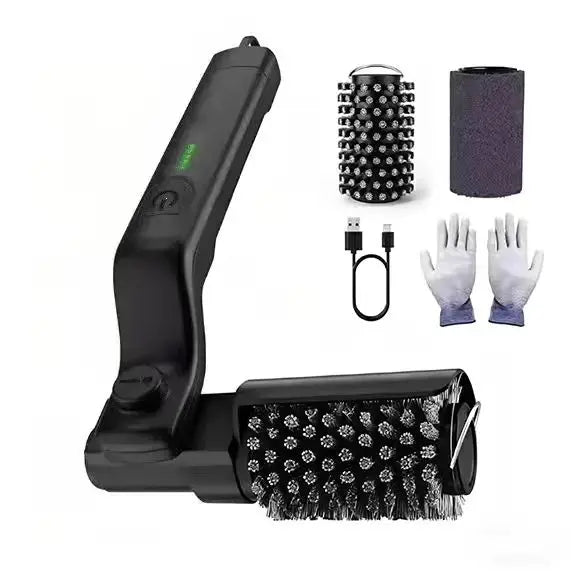 TINSOL Electric BBQ Cleaning Brush, Wireless Rechargeable Rotatable Foldable Heavy-Duty Oil Cleaning Brush for Grills