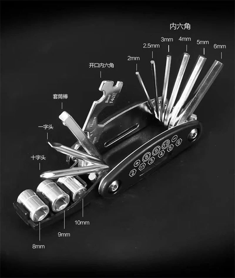 16-in-1 Socket Wrench Set, Non-Slip Rotating Head. Durable Stainless Steel for Home & Car Repairs. Easy & Universal Tool.