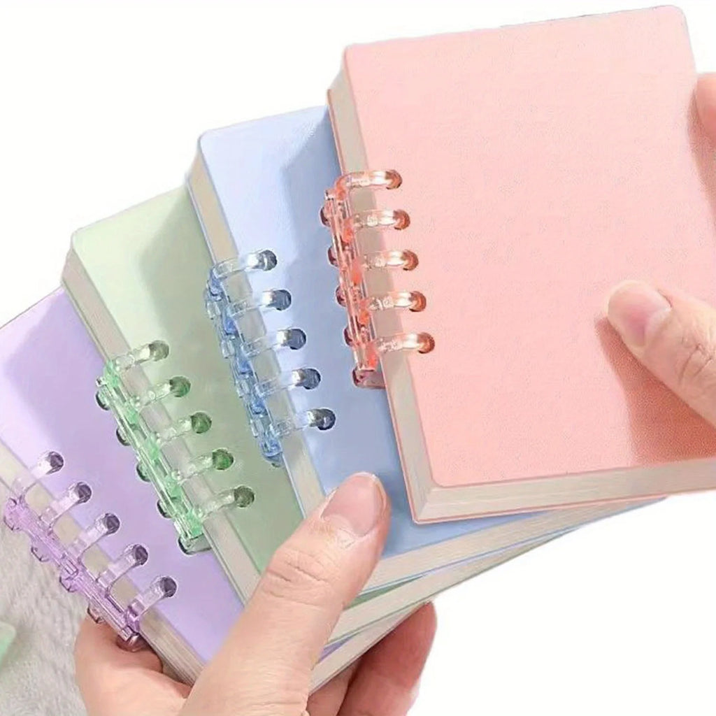 1PC 80 Sheets Portable A7 Mini Loose-Leaf Notebook, Pocket Memo Diary Planner, Agenda Organizer for School & Office Supplies