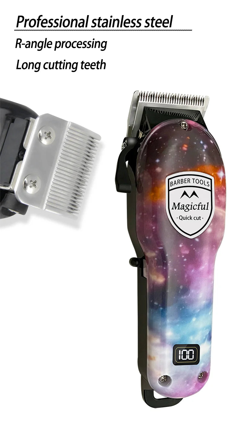 Magicful Hair Trimmer For Men Fashion Professional Hair Rechargeable Li-ion Battery Shavihaving Adjustable Electric Hair Clipper