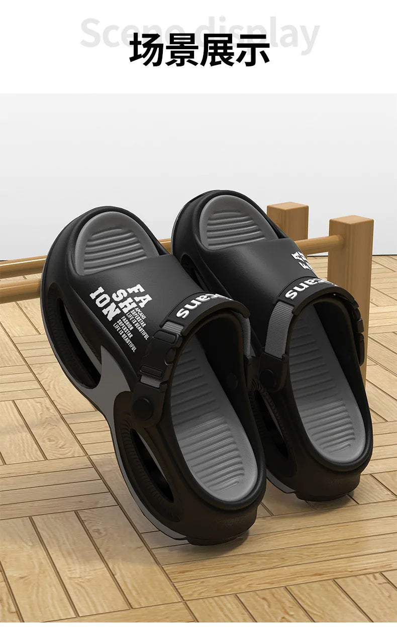 Men Fashion Sport Slippers Indoor Outdoor Sandals Beach Flip Flop Thick Sole Male Slides Summer Non-Slip Men Shower Slippers