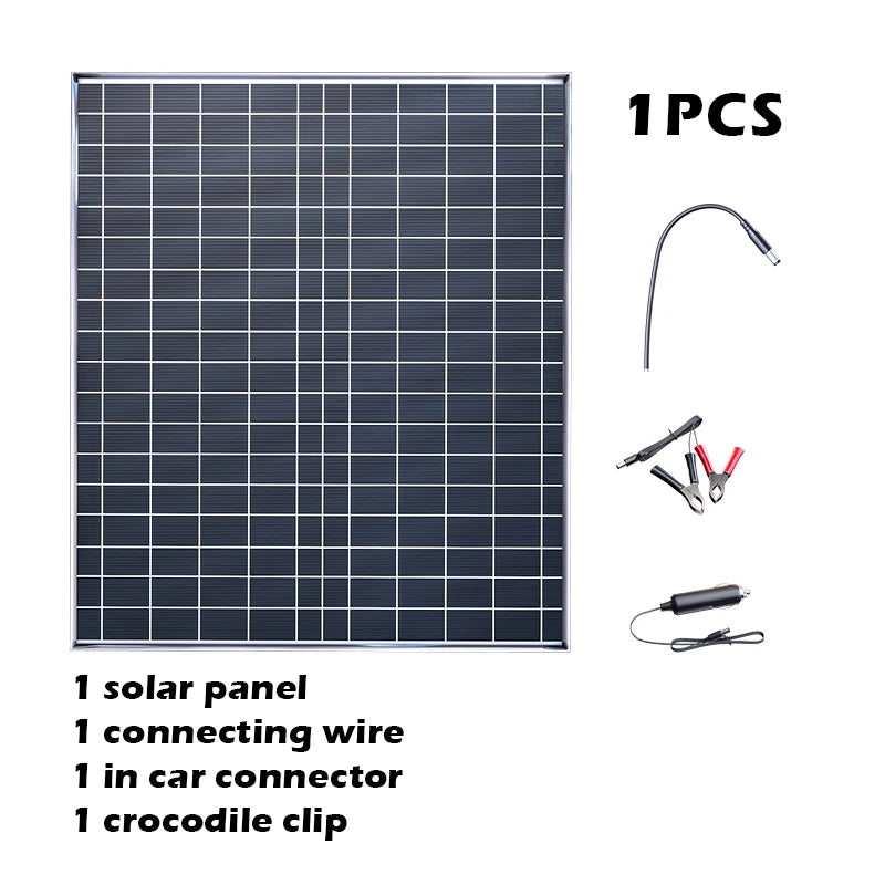 500W-1000W Polycrystalline Solar Panel Kit, 12V Portable Charger & Power Generator for Home, RV, Camping & Outdoor Travel