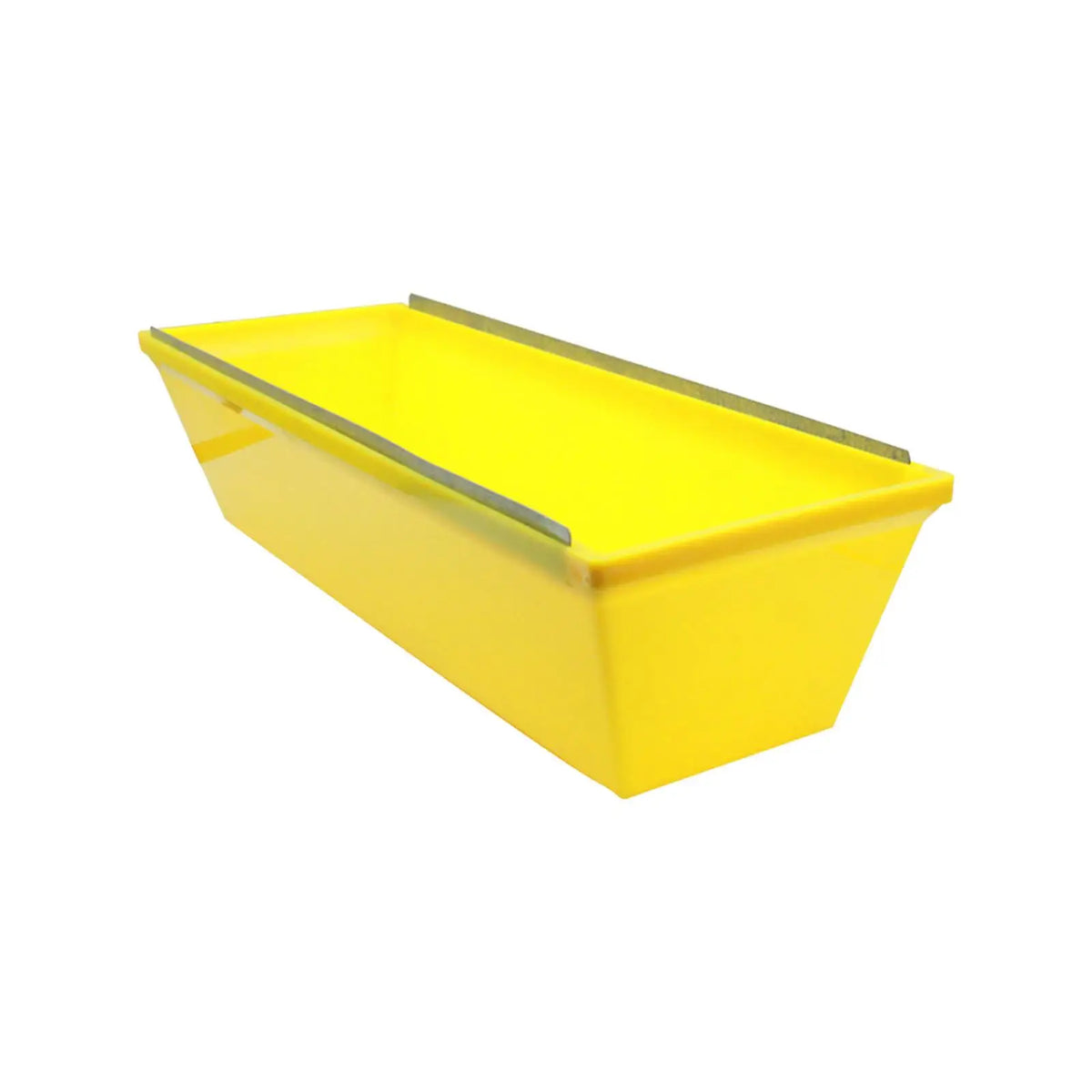 12” Drywall Mud Pan Sheared Edges Easy to Clean Plastering Tapered Sides Heavy Duty with Scraping Bar Quicker Knife Cleaning