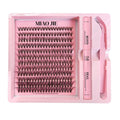 MAIOJIE DIY Clusters Lash Kit 8-16mm Mix Bond&Seal Tweezers Lash Set for Self Application Makeup Individual Eyelash Extensions