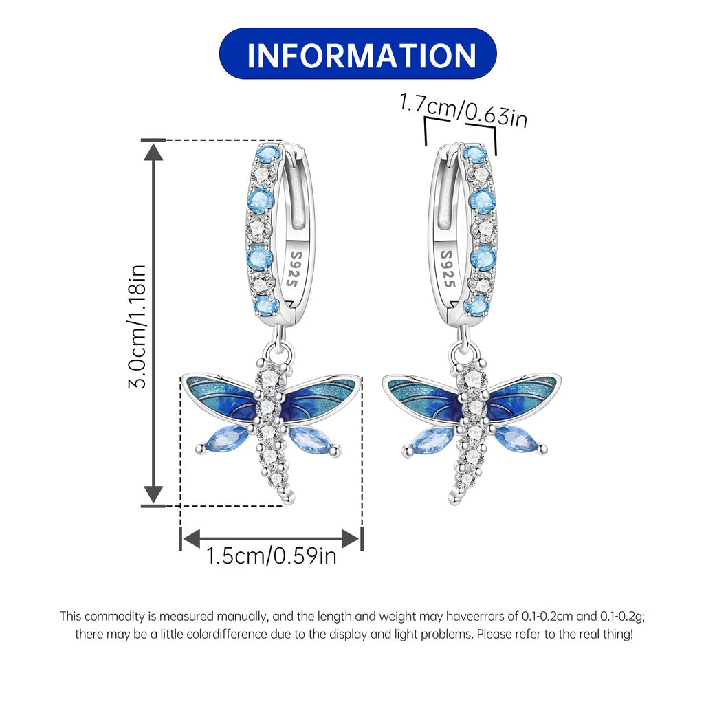 Orstarry 925 Sterling Silver 18k Golden Butterfly Insect Drop Earrings Women Earrings Birthday Party Jewelry Fine Original Gifts
