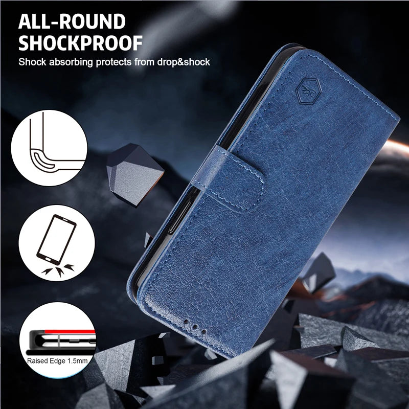 Magnetic Flip Leather Cover Wallet Case For Motorola Moto G Play Power Stylus 2021/2022/2023/2024 Edge 30 40 50 Neo Lite Pro
