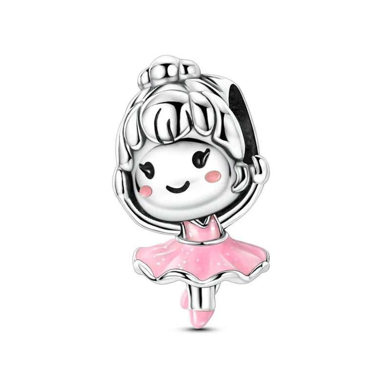 925 Sterling Silver Charms Pendant Beaded Fit Bracelet DIY Boy Girl Family Friendship Charm Making for Women's Fine Jewelry Gift
