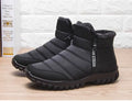 Winter Shoes Men's Sneakers Warm Cotton Zipper Snow Ankle Boots, Autumn Casual Shoes Waterproof Snow Boots Free Shipping Shoe