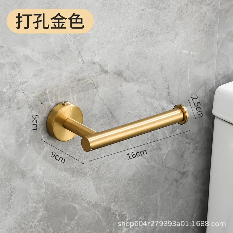 Roll Holder Stainless Steel Punched Toilet Paper Holder Roll Holder Tissue Holder