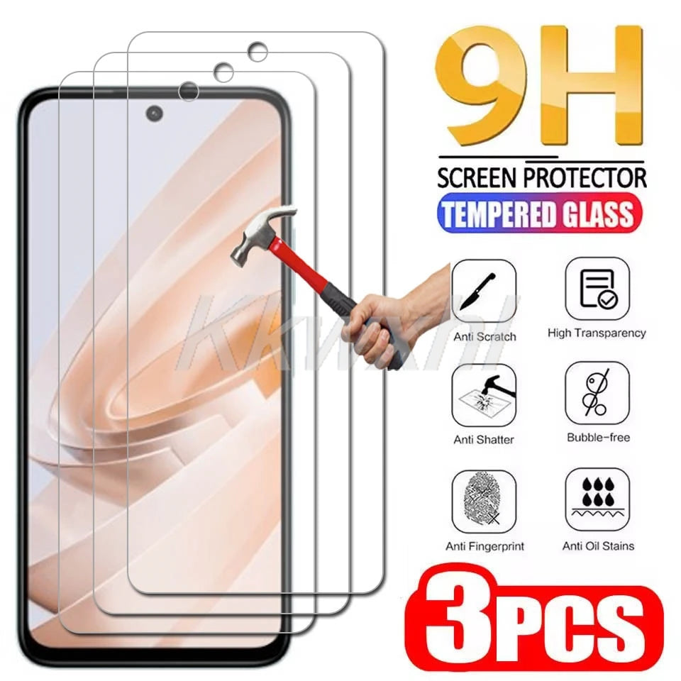 3PCS 9H Tempered Glass For Xiaomi Redmi Note 8 9 10 Pro 8T 9T 9S 10S 11 11S 12 12T 12R 12S 13 14 SE 14S Screen Protector Film