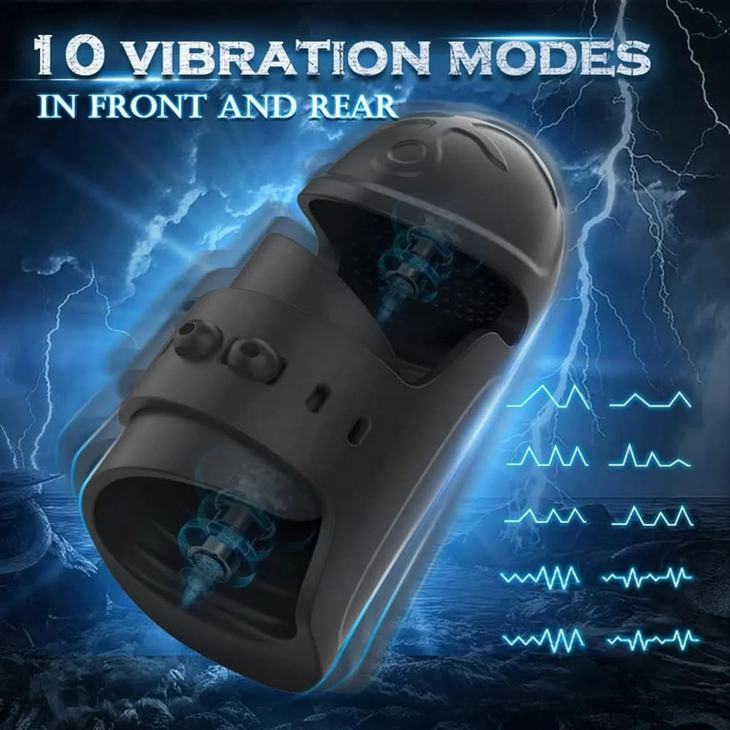 Male masturbation cup 10 frequency vibration glans trainer penis exercise delayer glans stimulator cock ring male adult products