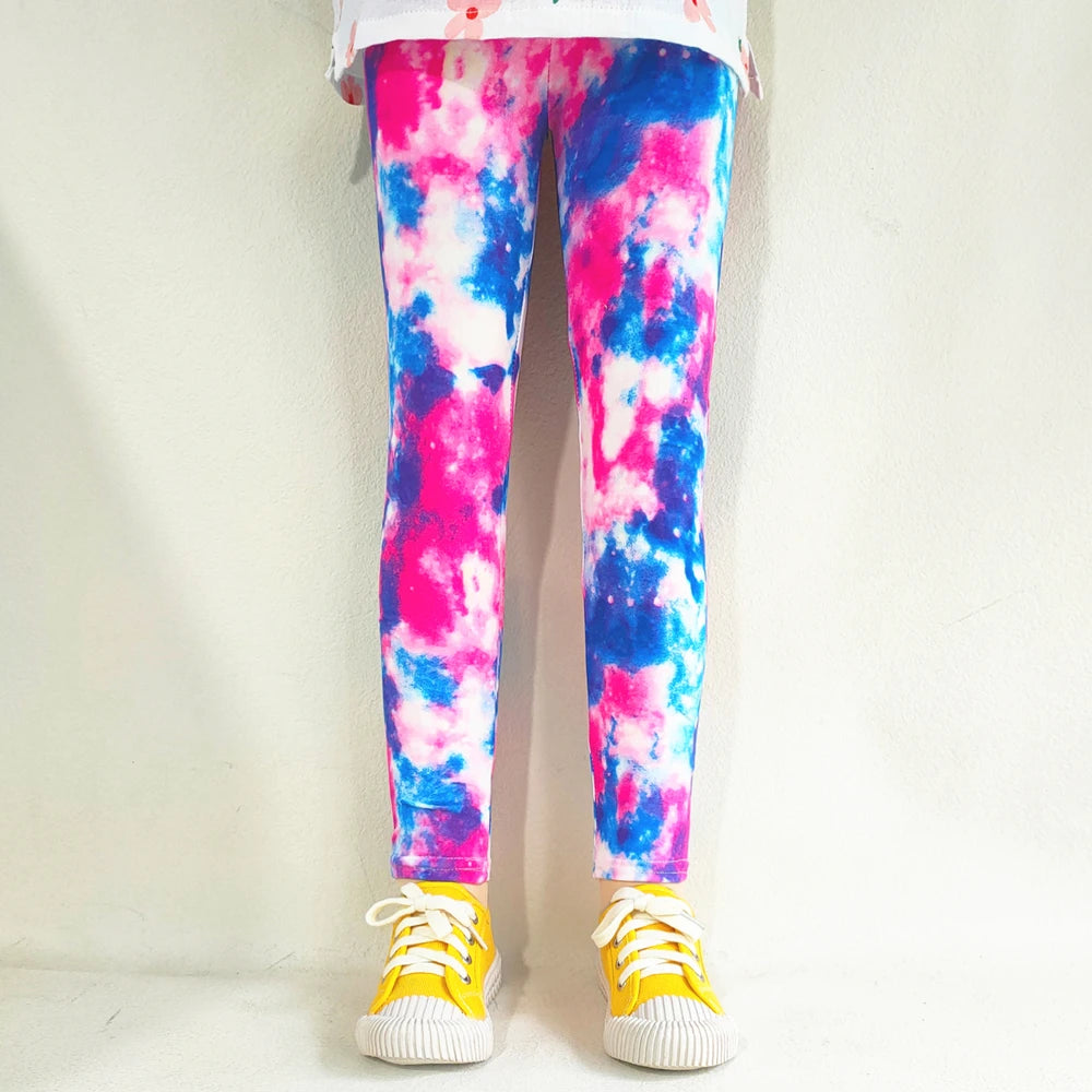 Girls' Leggings Fashion Cartoon Tight Pants Spring and Autumn Baby Girls Slim Fit Flower Leggings Summer Children's Pants