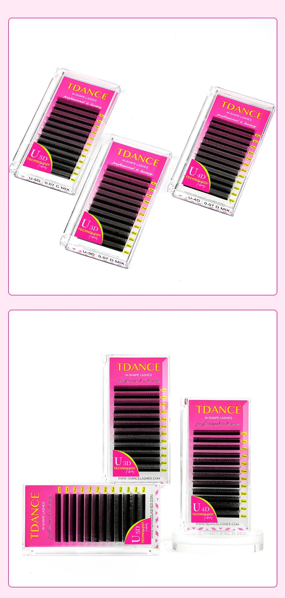 TDANCE U-Shaped 3D 4D 5D Eyelash Extension U Shape W Style Faux Mink Premade Fans Natural Soft Volume Makeup Eyelashes