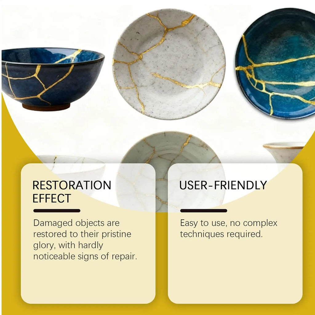 Porcelain Repair Kit Ceramic Glue Repair Adhesive Kit Waterproof Adhesive for Saucers Vases Sculptures Bowl Toilet Plate