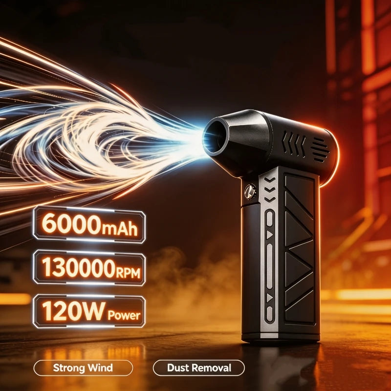 Turbo Jet Blower 130000RPM Powerful Air Blower Brushless Motor Turbo Fan Jet Fan Cleaning Air Duster Blower Air Puissant Too