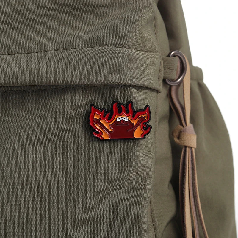 Fire Helllmo Enamel Pins Custom Cute Cartoon Brooches Lapel Badges Funny Anime Animal Jewelry Gift for Kids Friends
