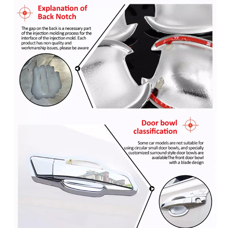 Car Door Handle Covers For Renault Megane II MK2 2003~2007 2008 Imitation Carbon Fiber Or Chrome Door Auto Stickers Accessories