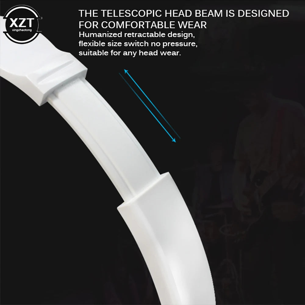 Wired Headphones Over Ear Headsets HD Sound Bass HiFi Sound Music Stereo Earphone Flexible Adjustable Headset for PC Phone