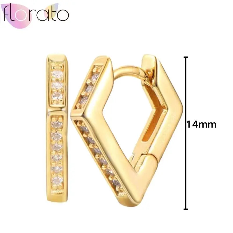 925 Sterling Silver Ear Buckle Retro Metal Heart Pendant Hoop Earrings for Women CZ Huggie Earrings Fashion Females Jewelry