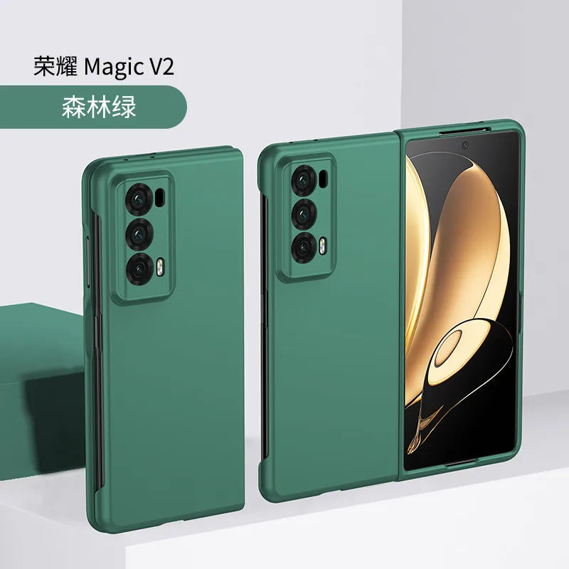 PC Hard Shell Phone Case For Honor Magic V2 Solid Color Protective Cover