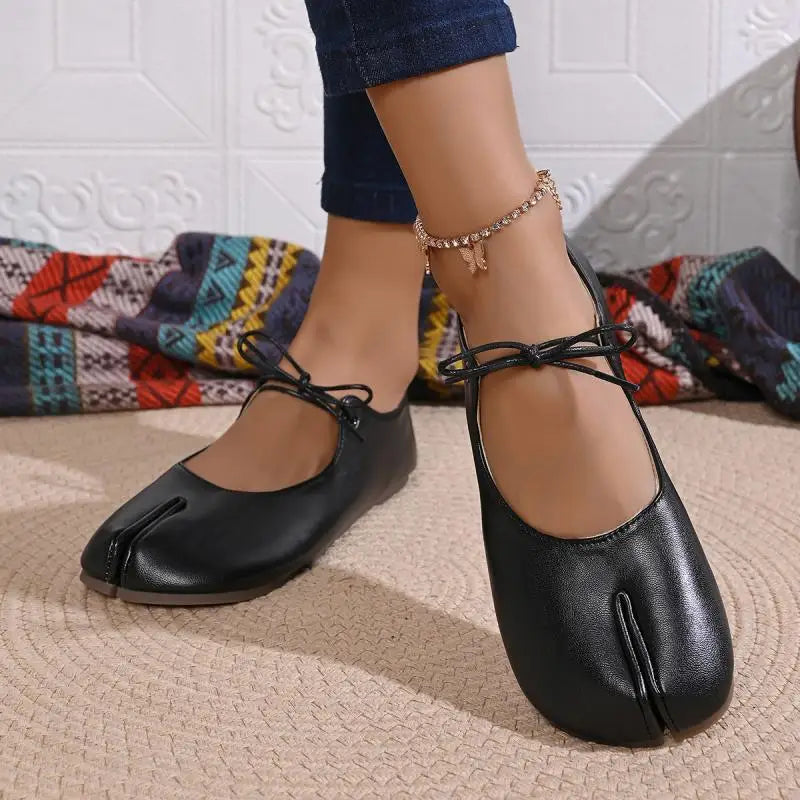 Comfort Flats Heel Silver Designer Tabi Shoes Women Summer 2026 Lightweight Lace Up Bowknot Ballet Flat Shoe Woman's Loafers