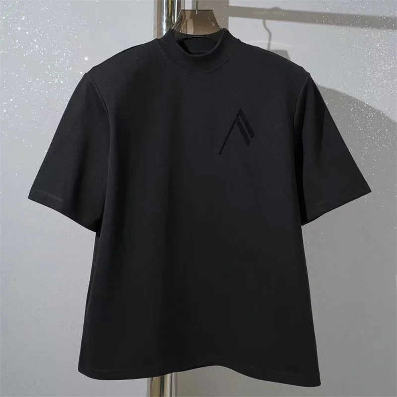 Women's t-shirt New letter embroidered round neck pullover for summer 2025 Couple style fit loose Cotton blend short sleeved top