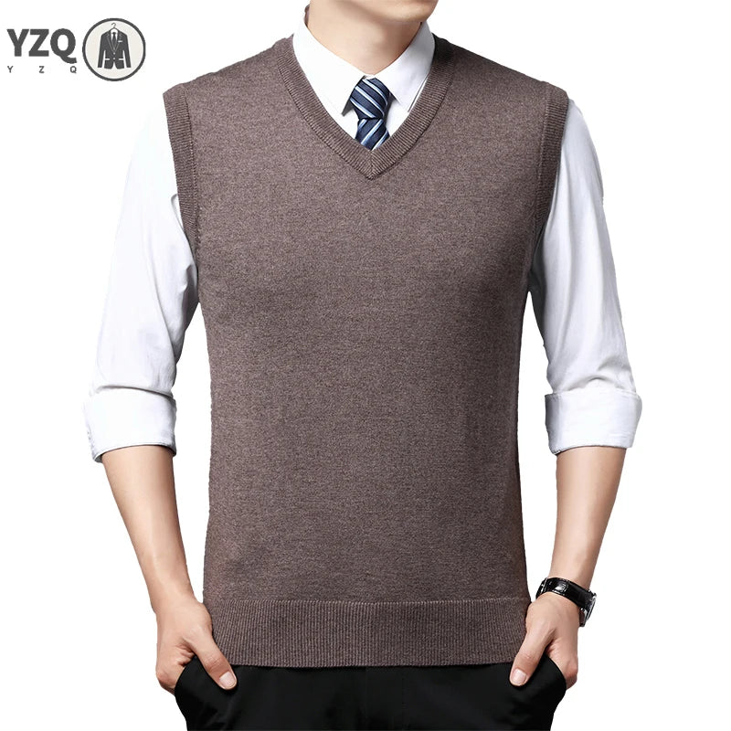 Men's Casual Sweater Vest Warm and Comfortable Vest in Autumn and Winter
