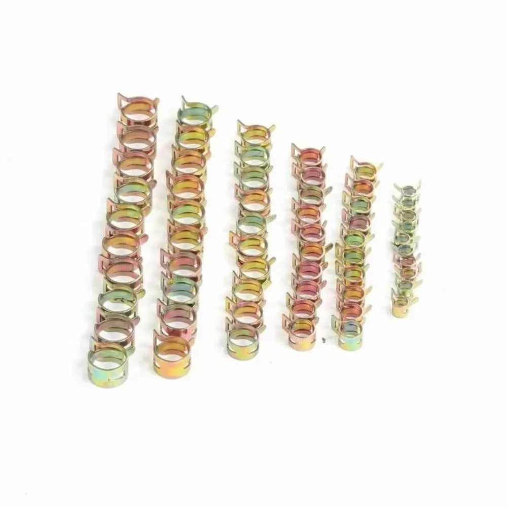 50 Pcs Spring Clip Fasteners 5mm-9mm Fuel Water Line Hose Pipe Air Tube Clamps Universal Tube Fastener for Home Auto Repair