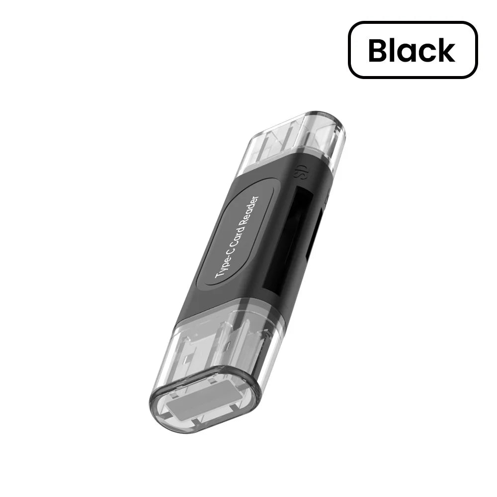 4 in 1 USB Type C Multifunction Card Reader USB 2.0 Stretch SD TF Memory Stick For iPhone 15 16 Laptop PC External Storage Gear