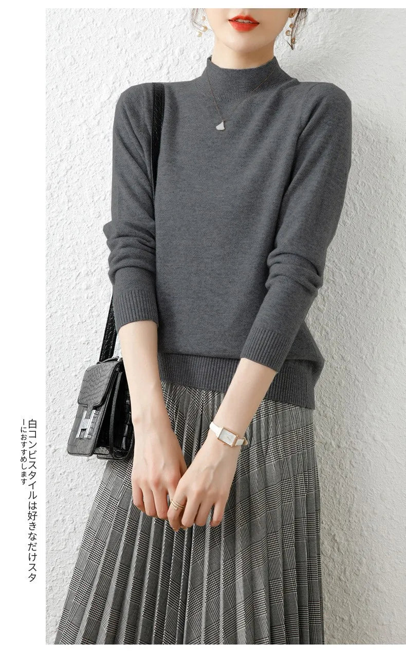 Autumn Winter Bottom Turtleneck Sweaters Women Fashion Chic Pullover Slim Long Sleeve Knitted Jumpers Soft Warm Pull Femme Top