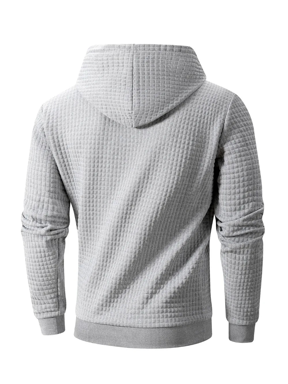Men's Waffle Pattern Hoodie Autumn/Winter Casual Solid Pullover Warm Sweatshirt Loose Outdoor Sports Hoodie Tops Men's Clothing