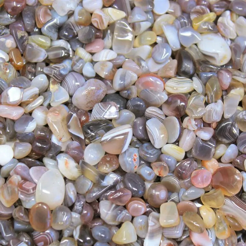 100g Amethyst/Colorful Fluorite/Botswana Agate Semi Tumbled Gemstone Mini Chips 5 - 8mm