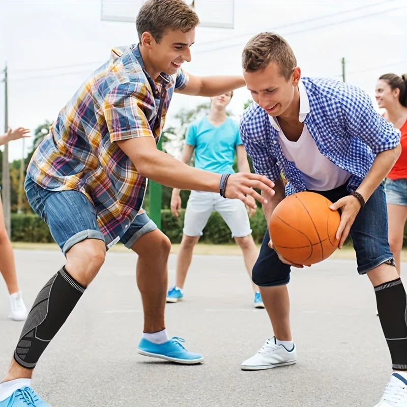 1Pcs Men's Compression Leg Sleeves - Breathable Calf Support for Running Basketball Marathon Sports Guard