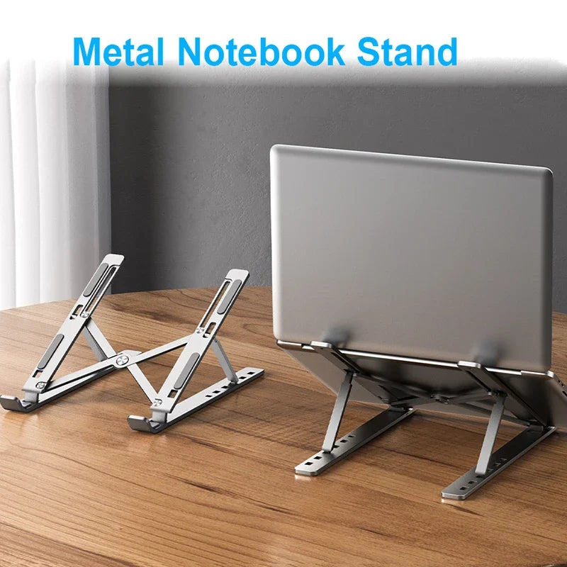 Adjustable Foldable Aluminum Alloy Laptop Stand, Portable Lifting Cooling Non-Slip Notebook Computer Holder Bracket