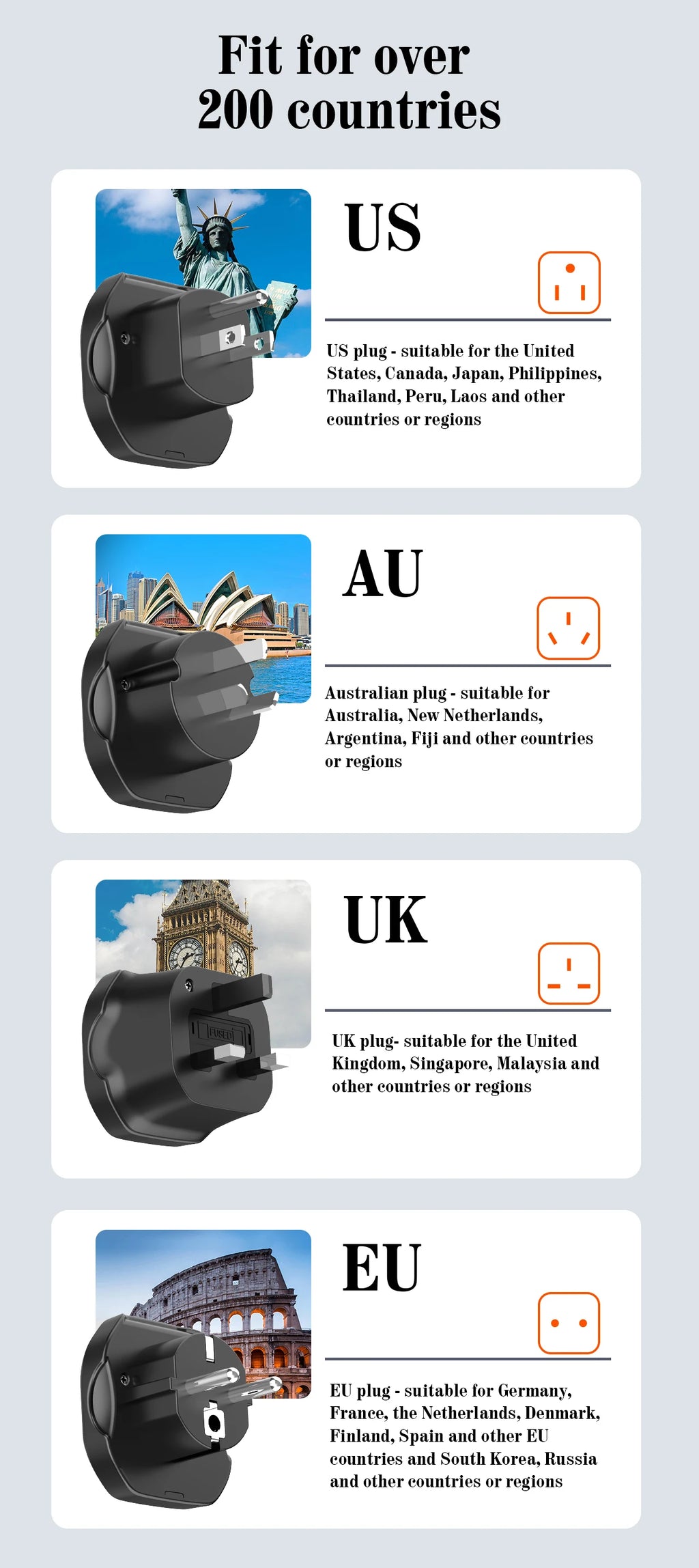 LDNIO Korea EU Plug Adapter 2500W Travel Adapter Converter High Quality Universal Socket AU US UK CN To EU KR 4.8 mm Wall Socket