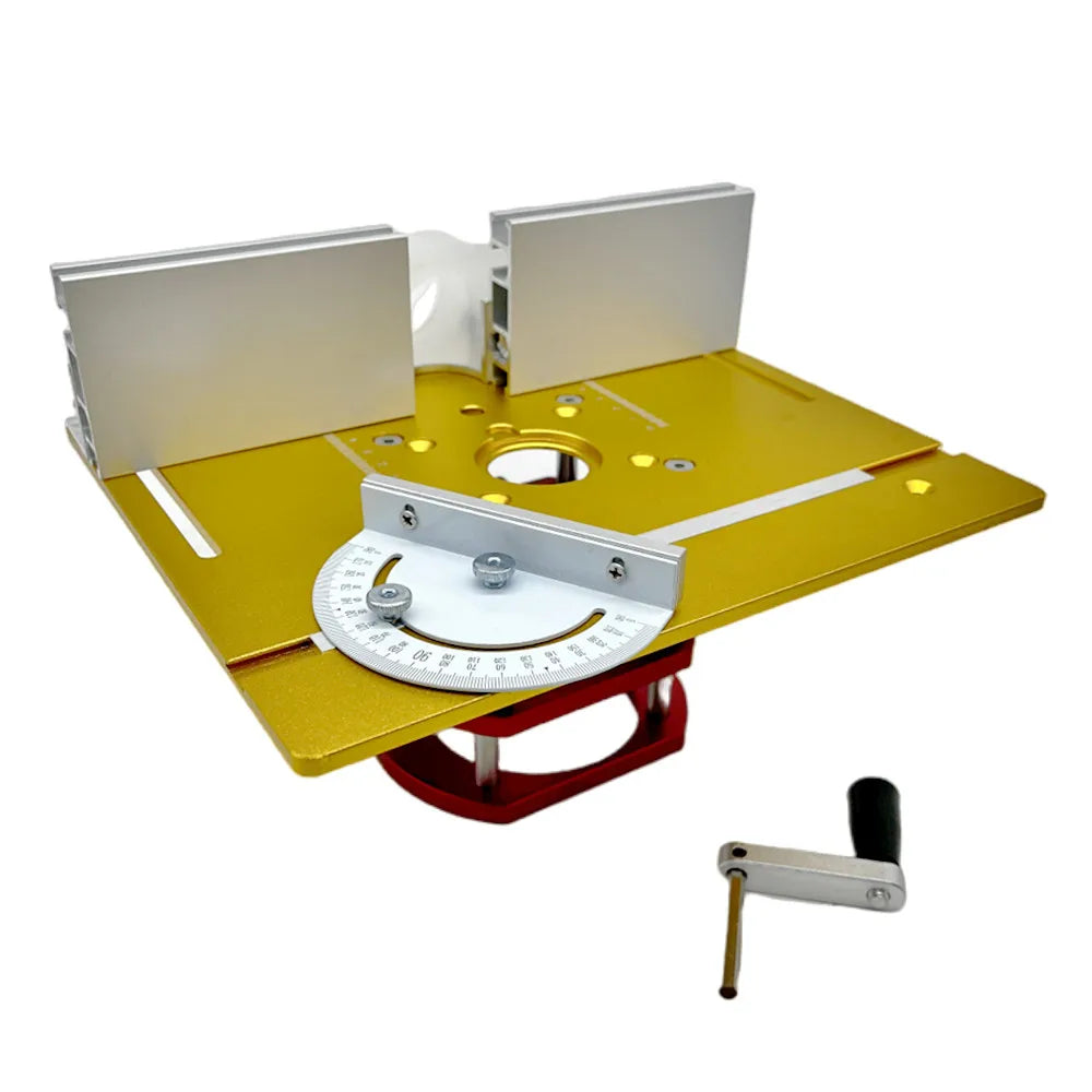 Precision Aluminum Router Lift Kit Hand Crank Router Plate Lifting System Woodworking Router Table Trimmer Engraving Machine