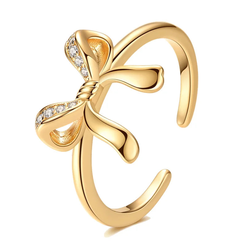 925 Silver Open Ring Sunflower Bee Star Eternal Love Jewelry Women's Wedding Gift