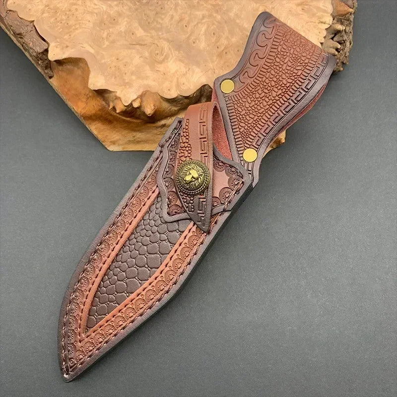 High-Quality Newest Leather Blade Carrier with Storage Pocket Compatible with Various EDC Knives (Knife Not Included)
