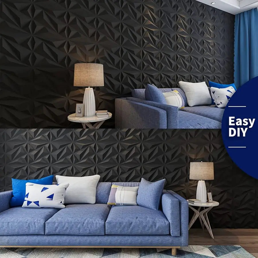 (pack of 12)Decorative 3D wall panel with diamond design, 30.48 cm x 30.48 cm