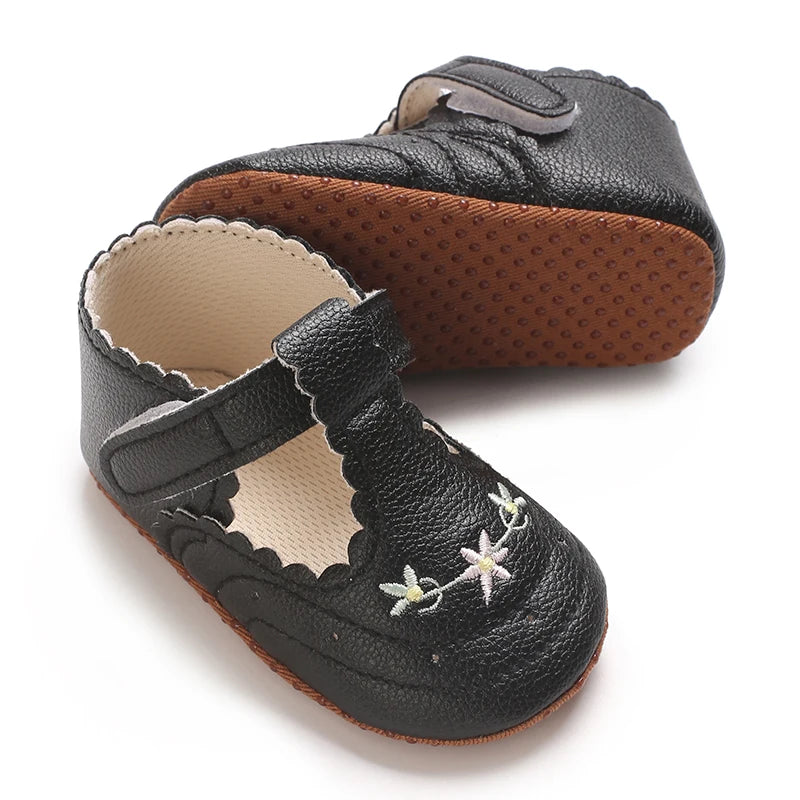 0-18M Baby Girl Princess Shoes Cute Printed Soft Cloth Bottom Anti slip Spring and Autumn Princess Shoes First Step Shoes
