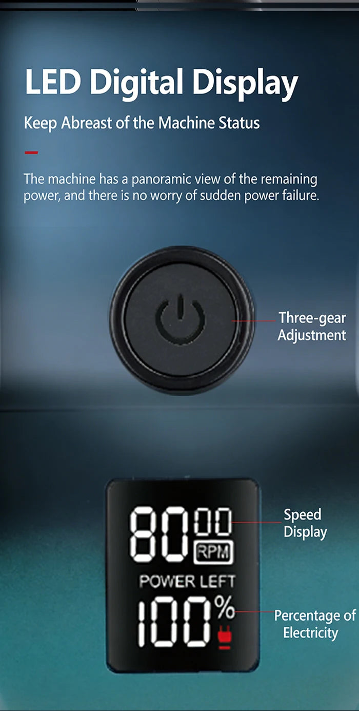 Kemei KM-T420 Electric Beard Shaver LED Digital Display Screen Reciprocating Shaver Electric Men's Shaver